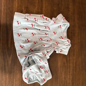 Hanna Andersson Light Blue Cherry Dress Set